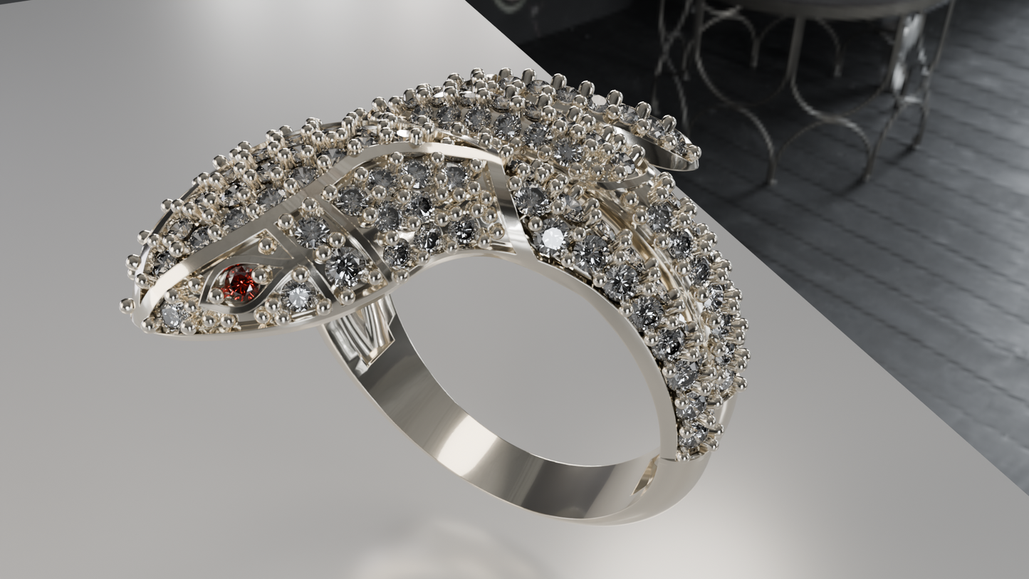 Diamond-Encrusted Snake Bangle Bracelet