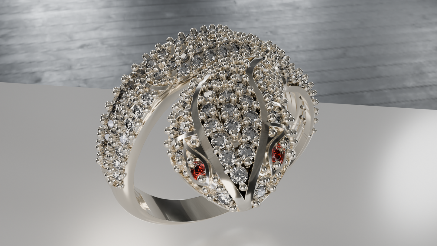 Diamond-Encrusted Snake Bangle Bracelet