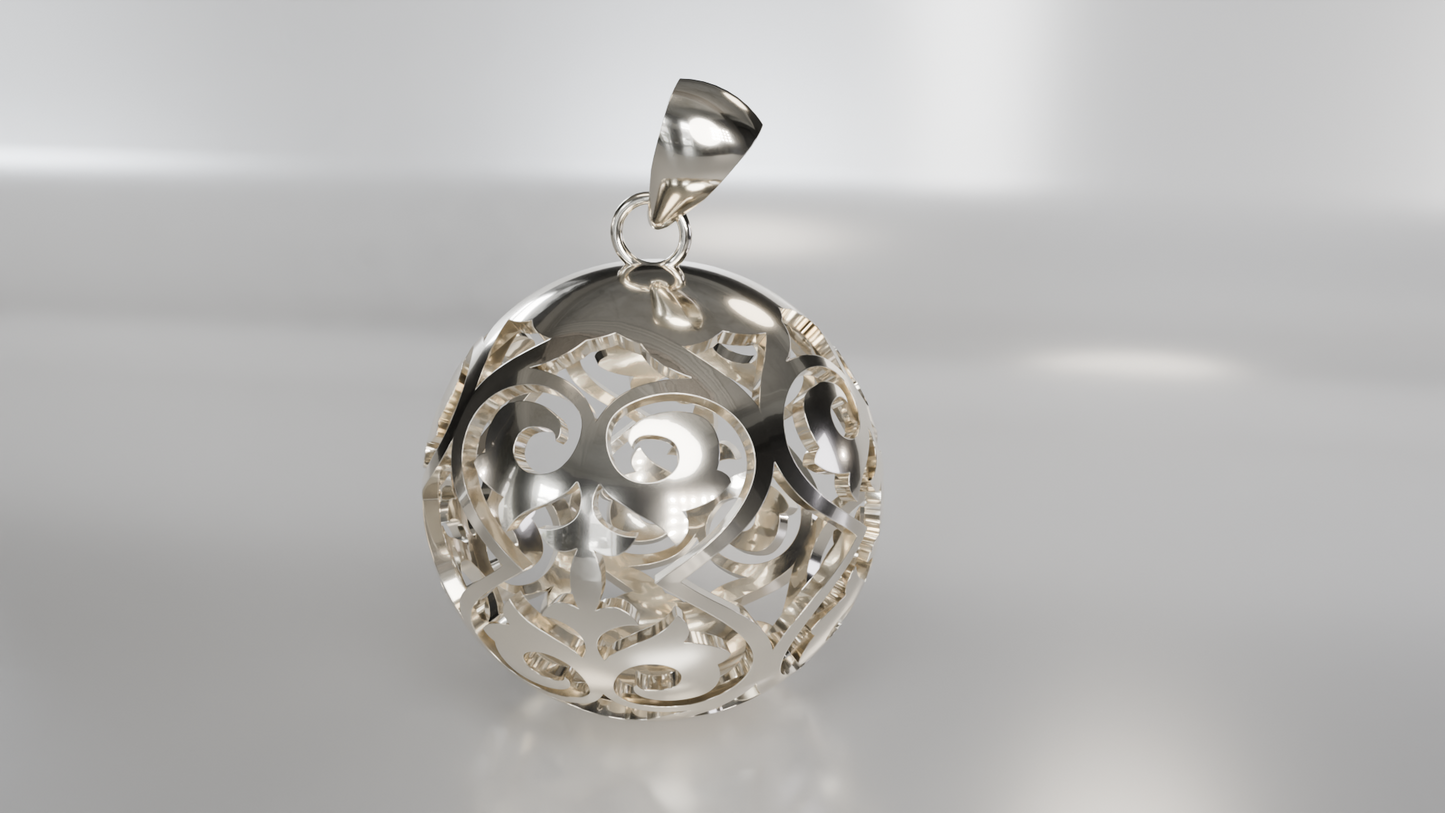 Delicate Openwork Filigree Pendant