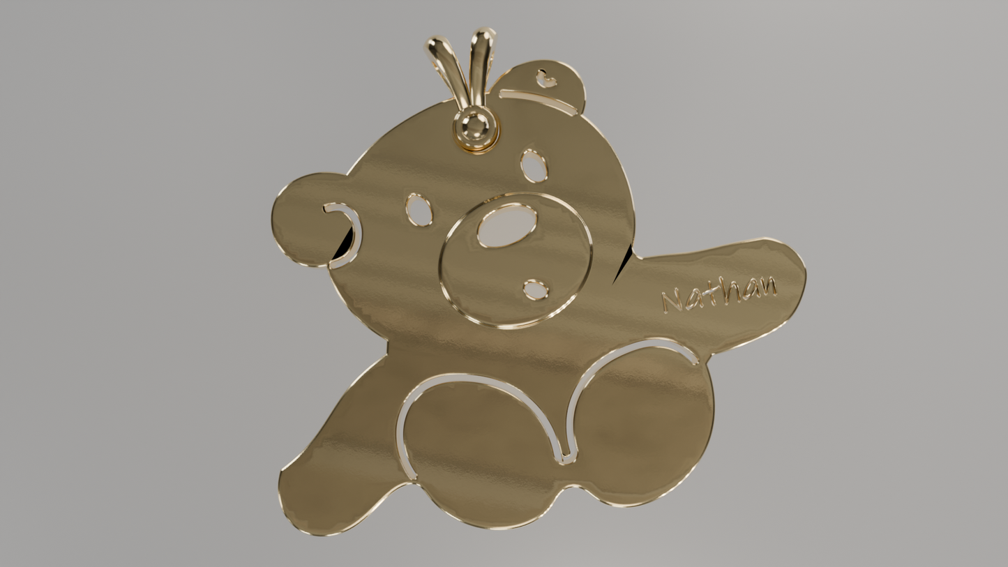 Personalized Teddy Bear Pendant