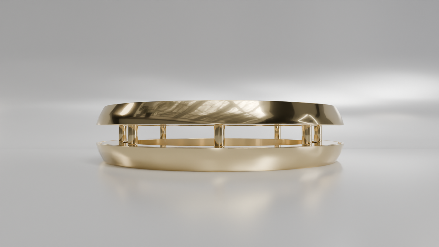 Modern Architectural Men's Gold Wedding Band