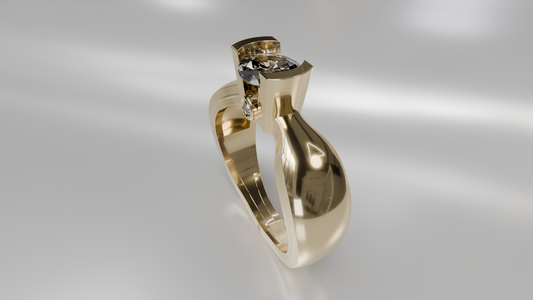 Modern Tension Set Diamond Wedding Ring