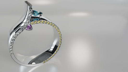 Abstract Elegance Gemstone Ring
