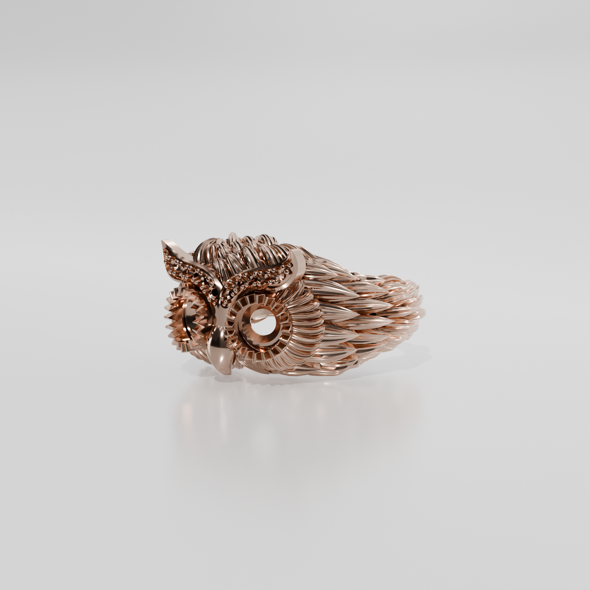 owl ring, rose turn