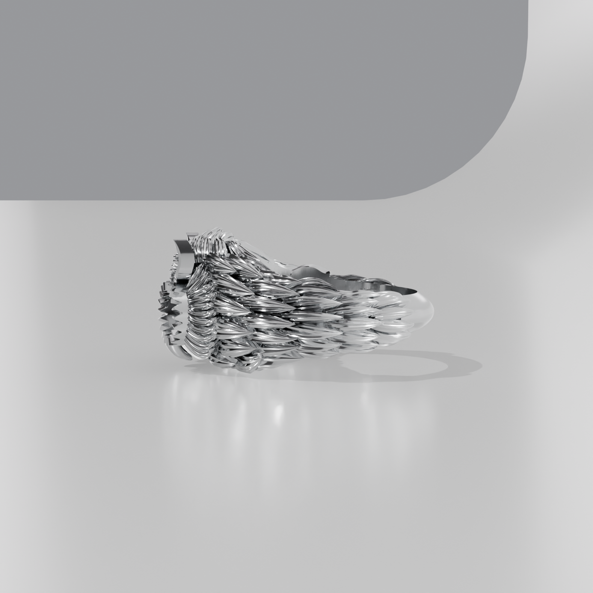 owl ring, white side
