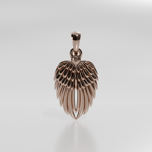 double wing with single diamond 001, rose front
