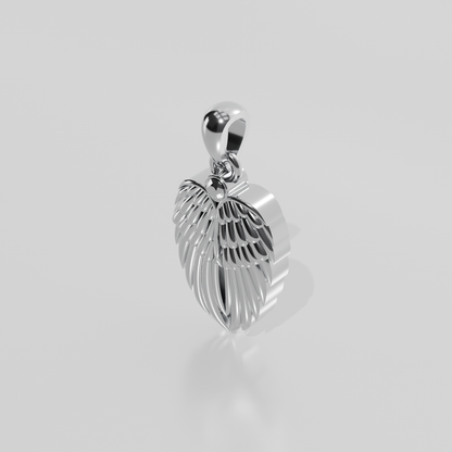 double wing with single diamond 001, white right