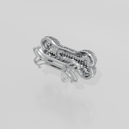 dog bone with diamonds, white right