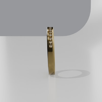 half eternity  channel-set ring stl 3d printable jewelry cad, yellow side