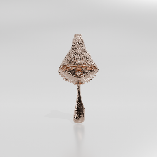 mushroom head pendant, rose front