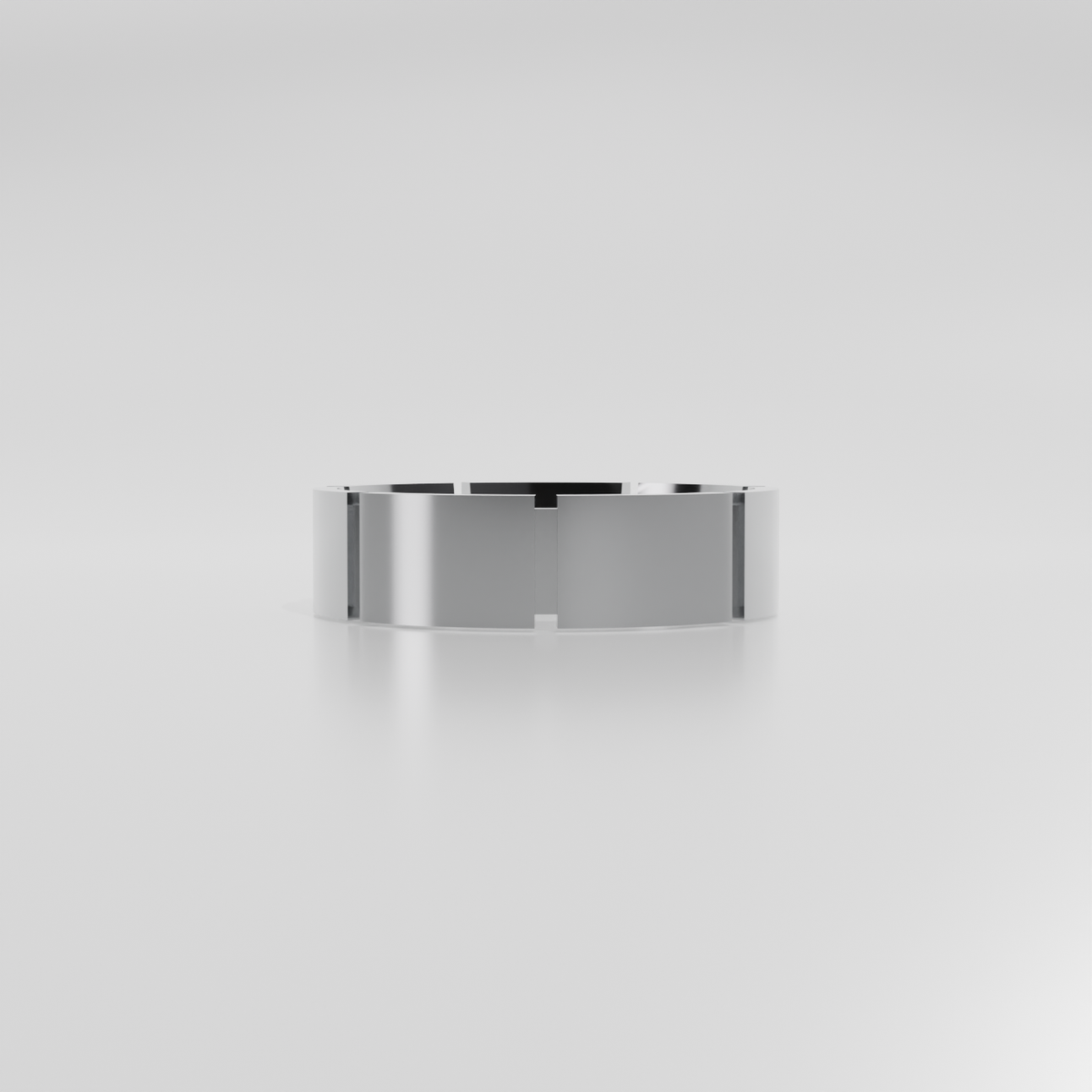 14K Gold Wide Cigar Band - White Gold - Hero