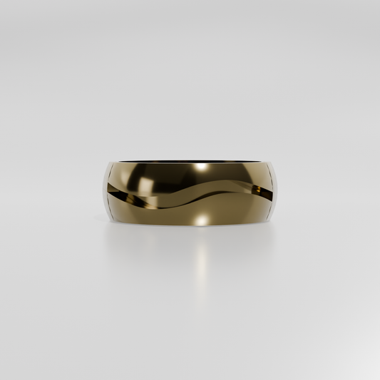14K Gold Wave Band - Yellow Gold - Hero