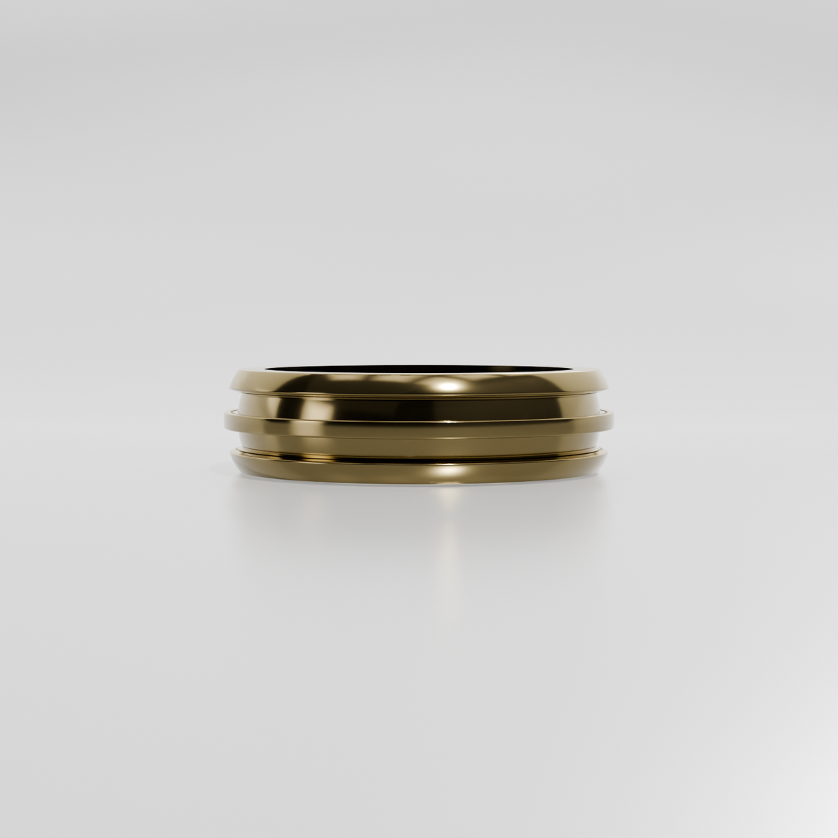 14K Gold Triple-Groove Band Ring - Yellow Gold - Hero