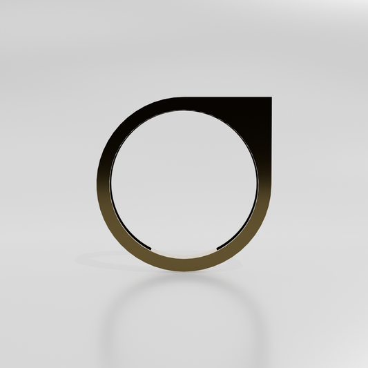 14K Gold Flat-Top Signet Band - Yellow Gold - Hero