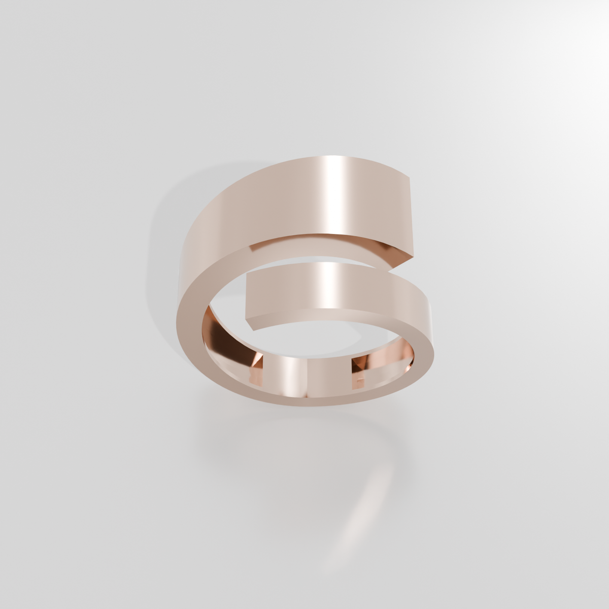 14K Gold Flat-Top Band - Rose Gold - Top