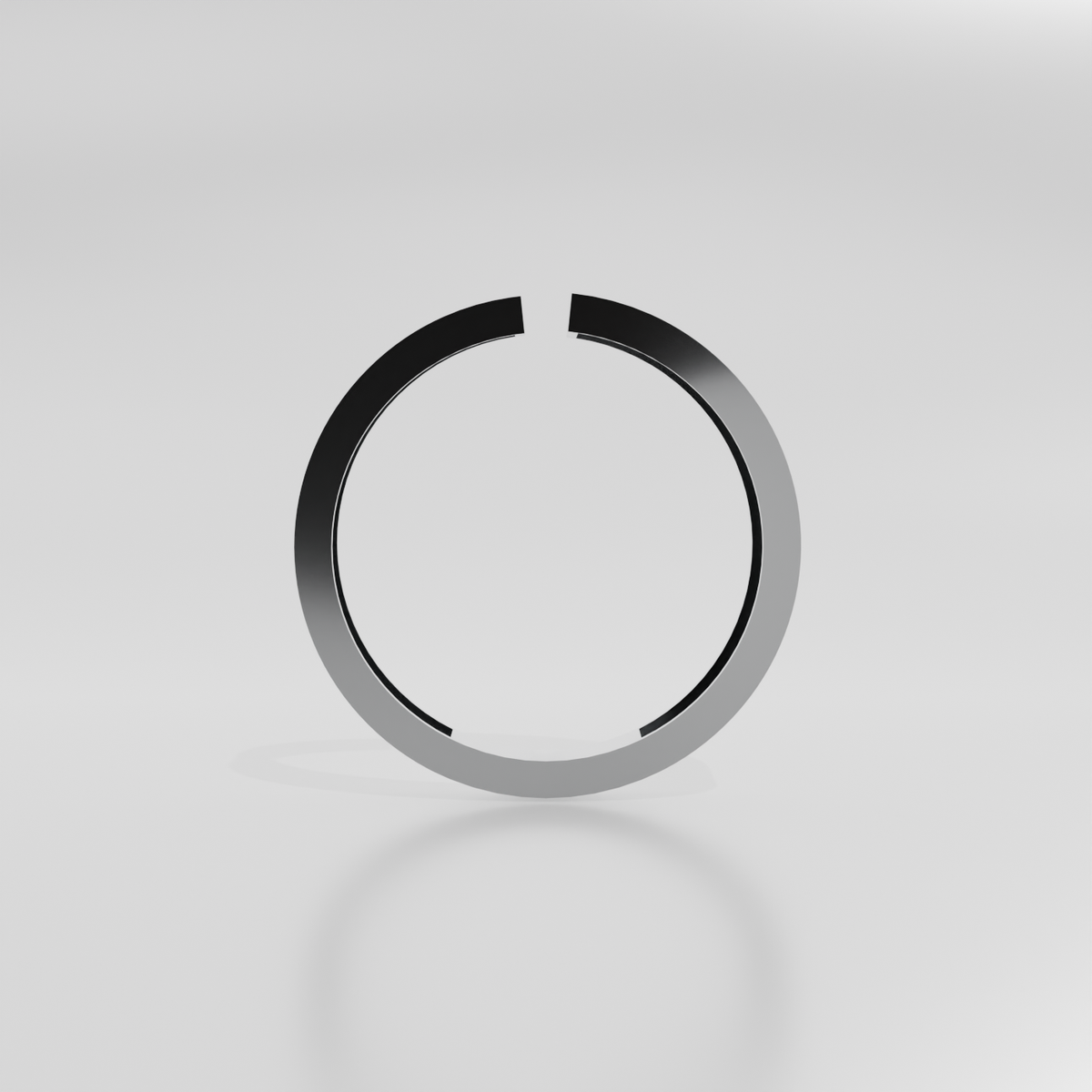 14K Gold Open Band Ring - White Gold - Hero