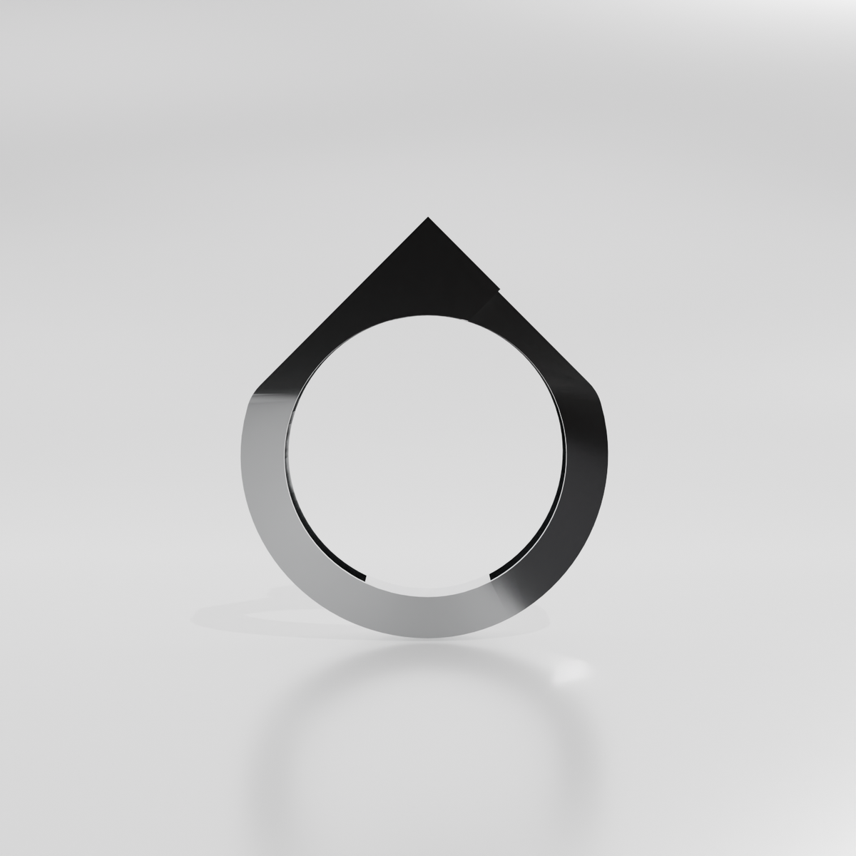 14K Gold Pointed Peak Band - White Gold - Hero