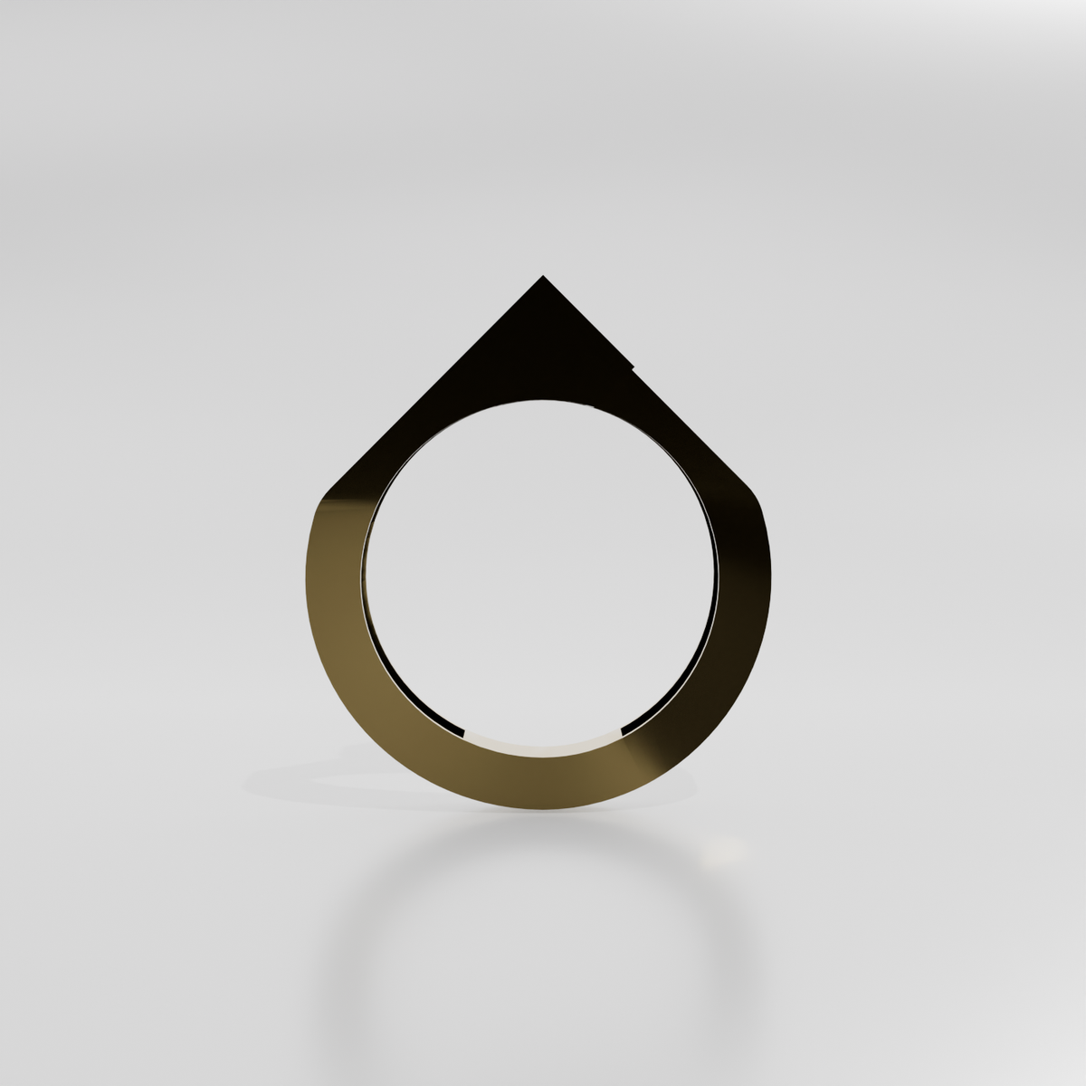 14K Gold Pointed Peak Band - Yellow Gold - Hero