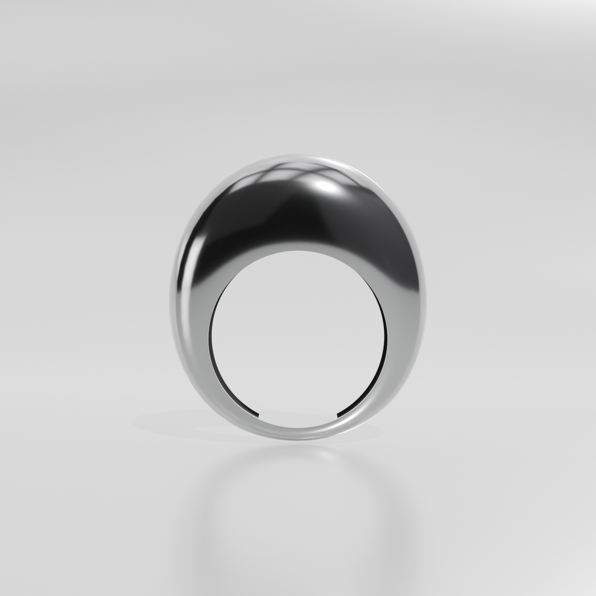 14K Gold Tapered Dome Band - White Gold - Hero