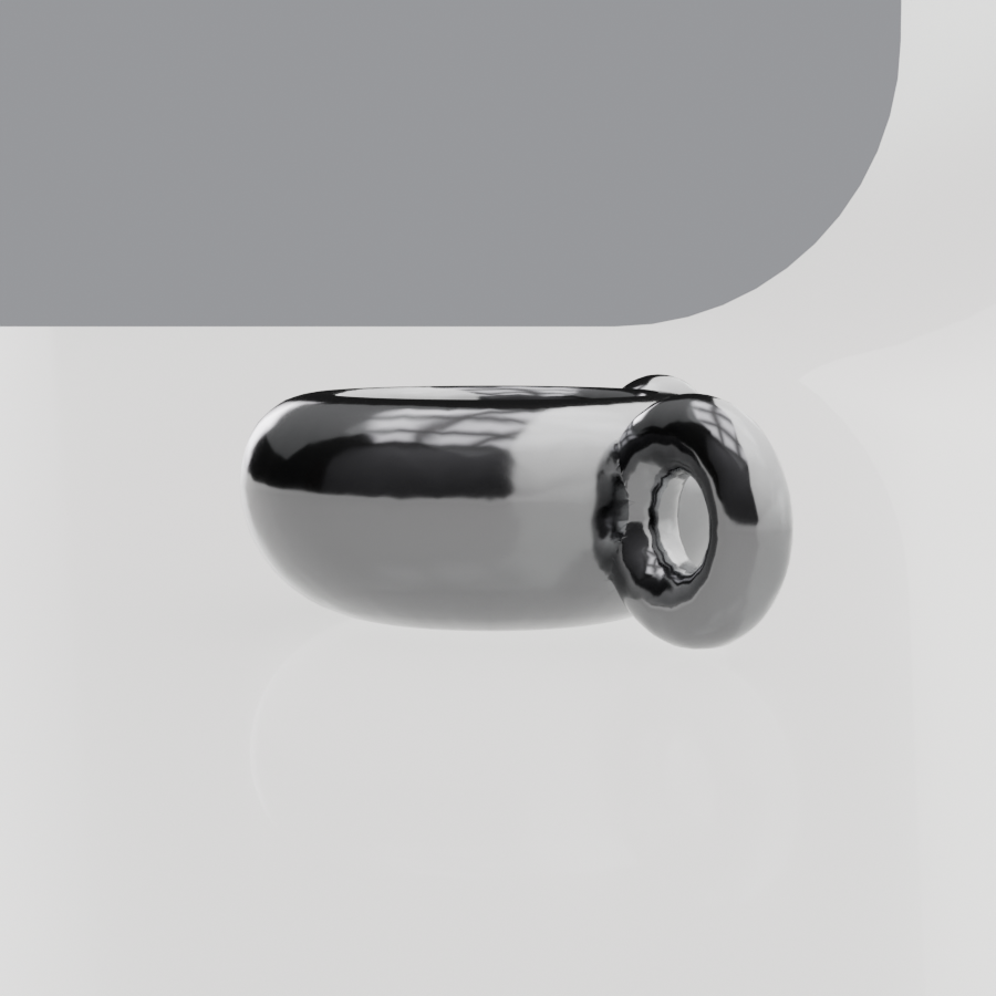 14K Gold Band - No. 80 - White Gold - Side