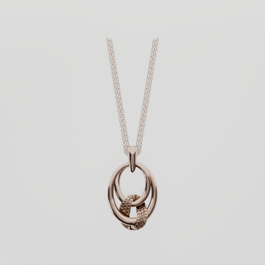 Diamond Knot Pendant - Rose Gold - Flat