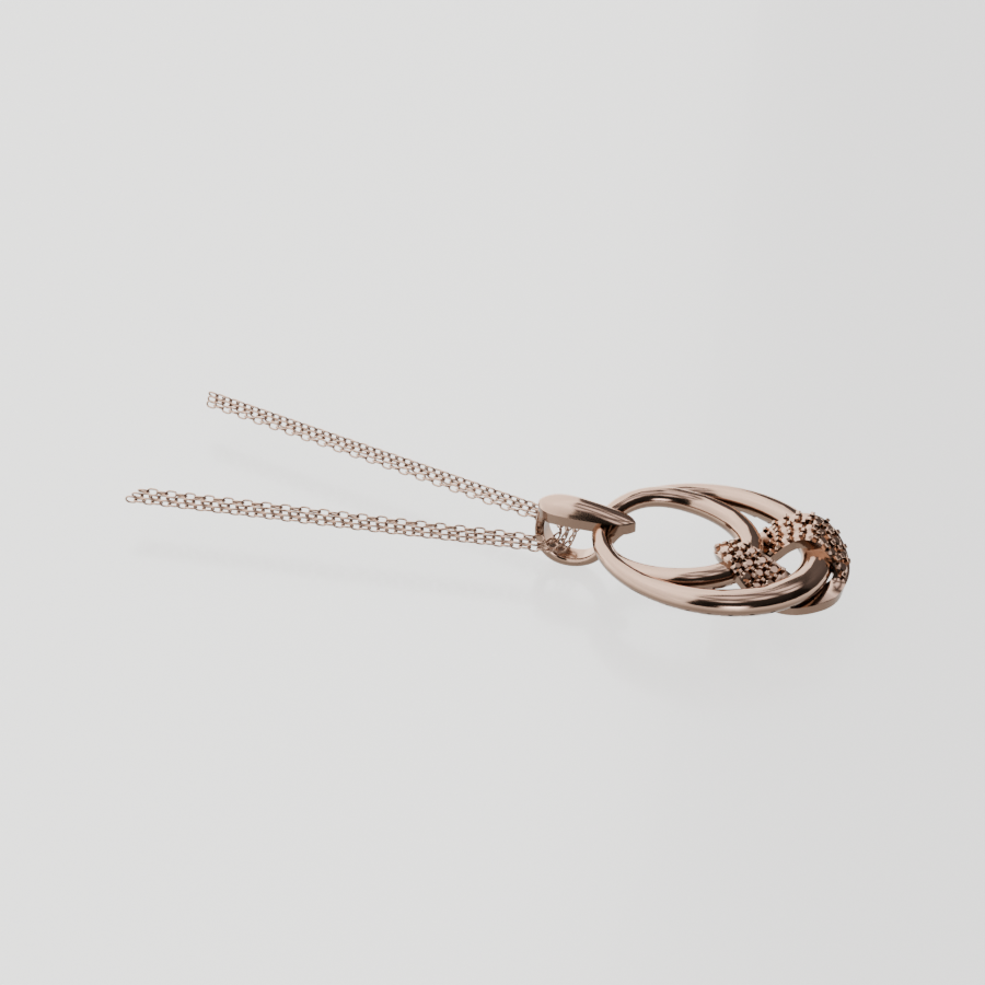 Diamond Knot Pendant - Rose Gold - Left