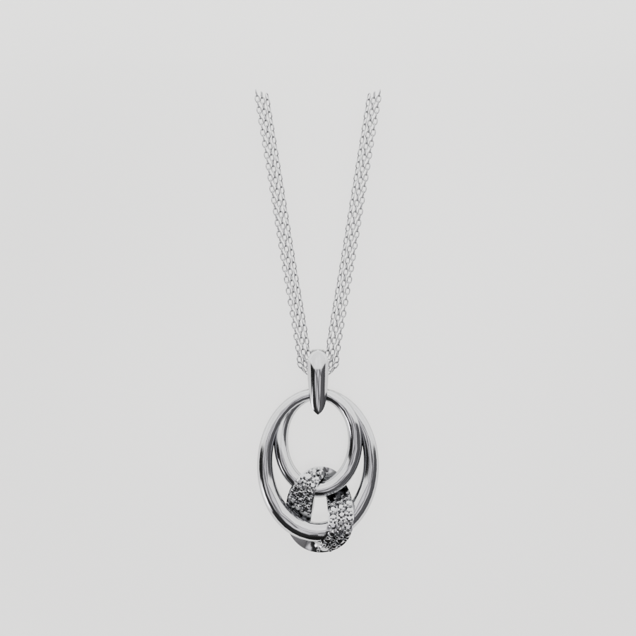 Diamond Knot Pendant - White Gold - Flat