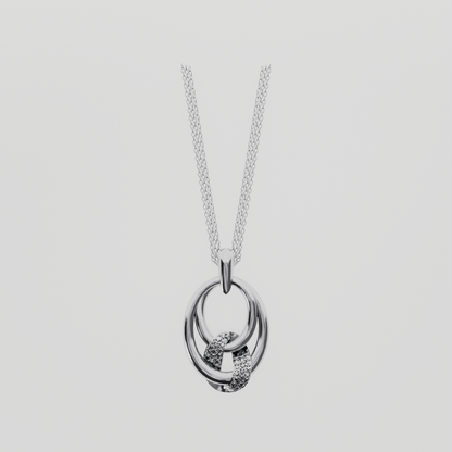 Diamond Knot Pendant - White Gold - Flat