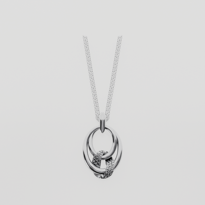 Diamond Knot Pendant - White Gold - Hero