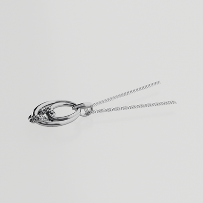 Diamond Knot Pendant - White Gold - Right