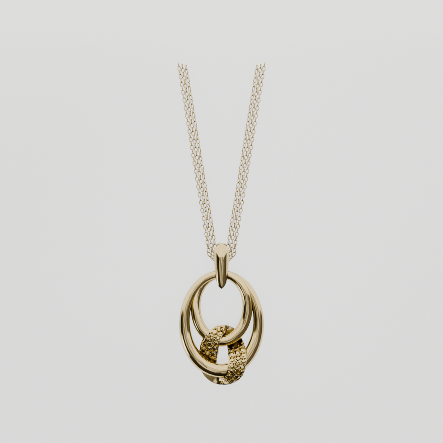 Diamond Knot Pendant - Yellow Gold - Flat