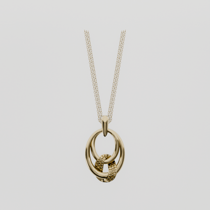 Diamond Knot Pendant - Yellow Gold - Flat
