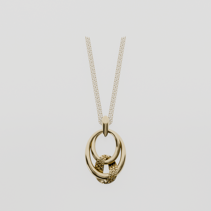 Diamond Knot Pendant - Yellow Gold - Hero