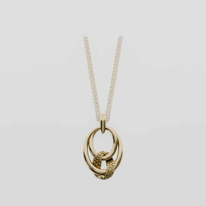 Diamond Knot Pendant - Yellow Gold - Hero