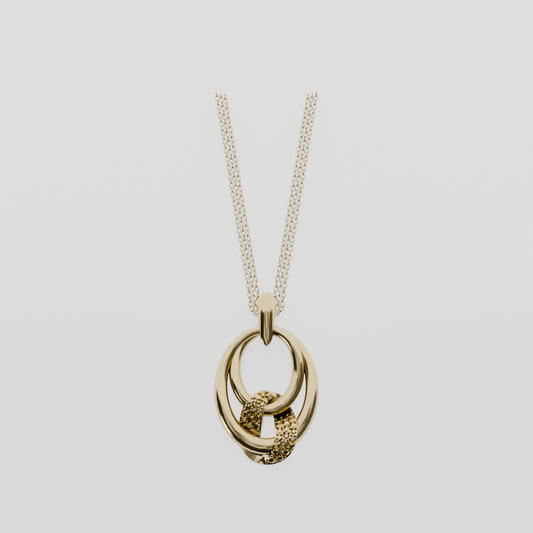 Diamond Knot Pendant - Yellow Gold - Hero