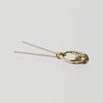 Diamond Knot Pendant - Yellow Gold - Left