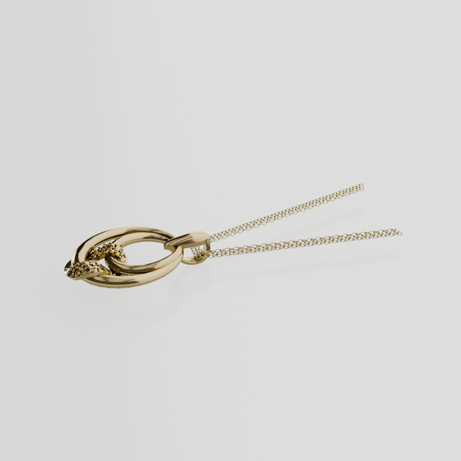 Diamond Knot Pendant - Yellow Gold - Right