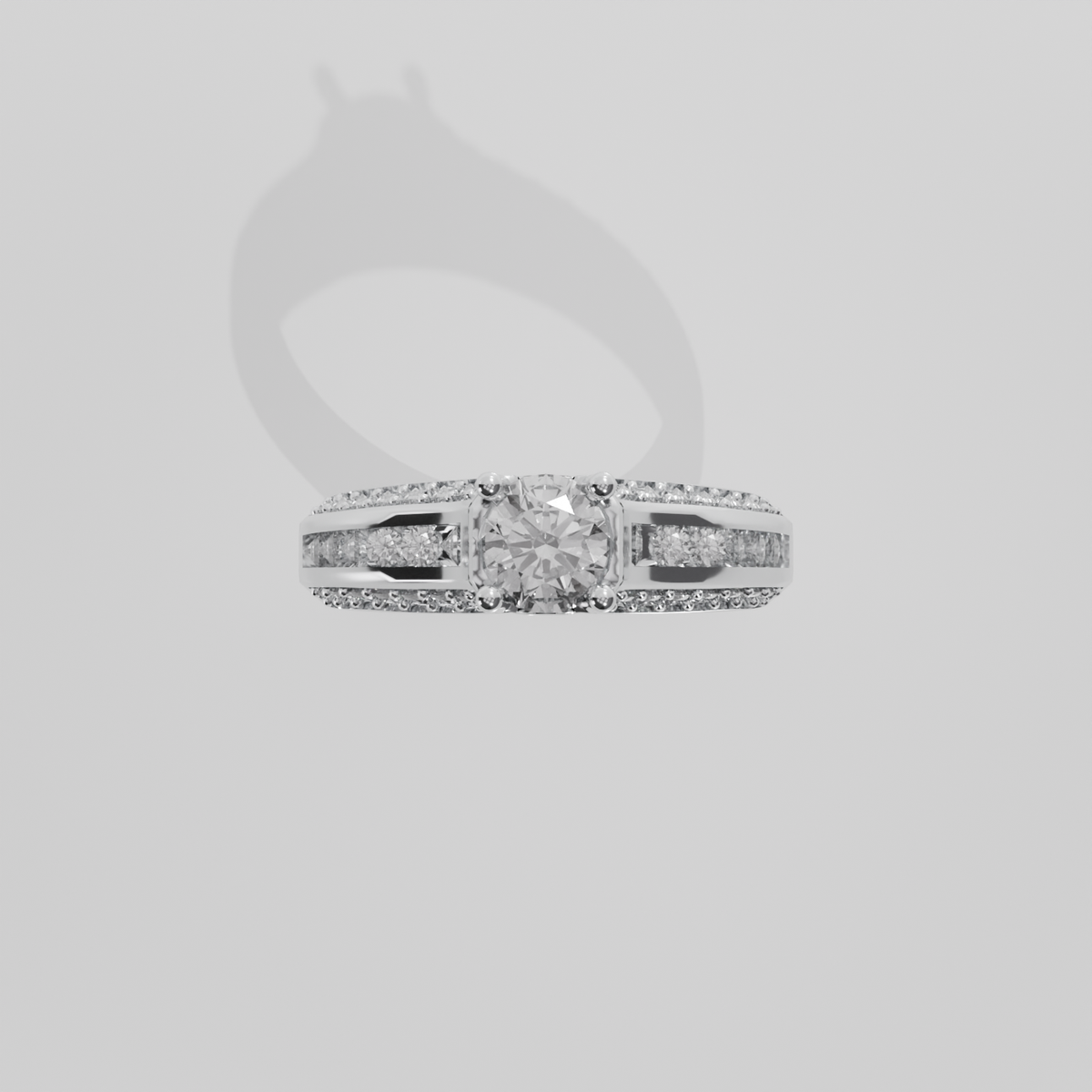 PENDING-STORM-TITLE Cathedral Engagement Ring - White - Flat