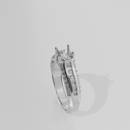 PENDING-STORM-TITLE Cathedral Engagement Ring - White - Right