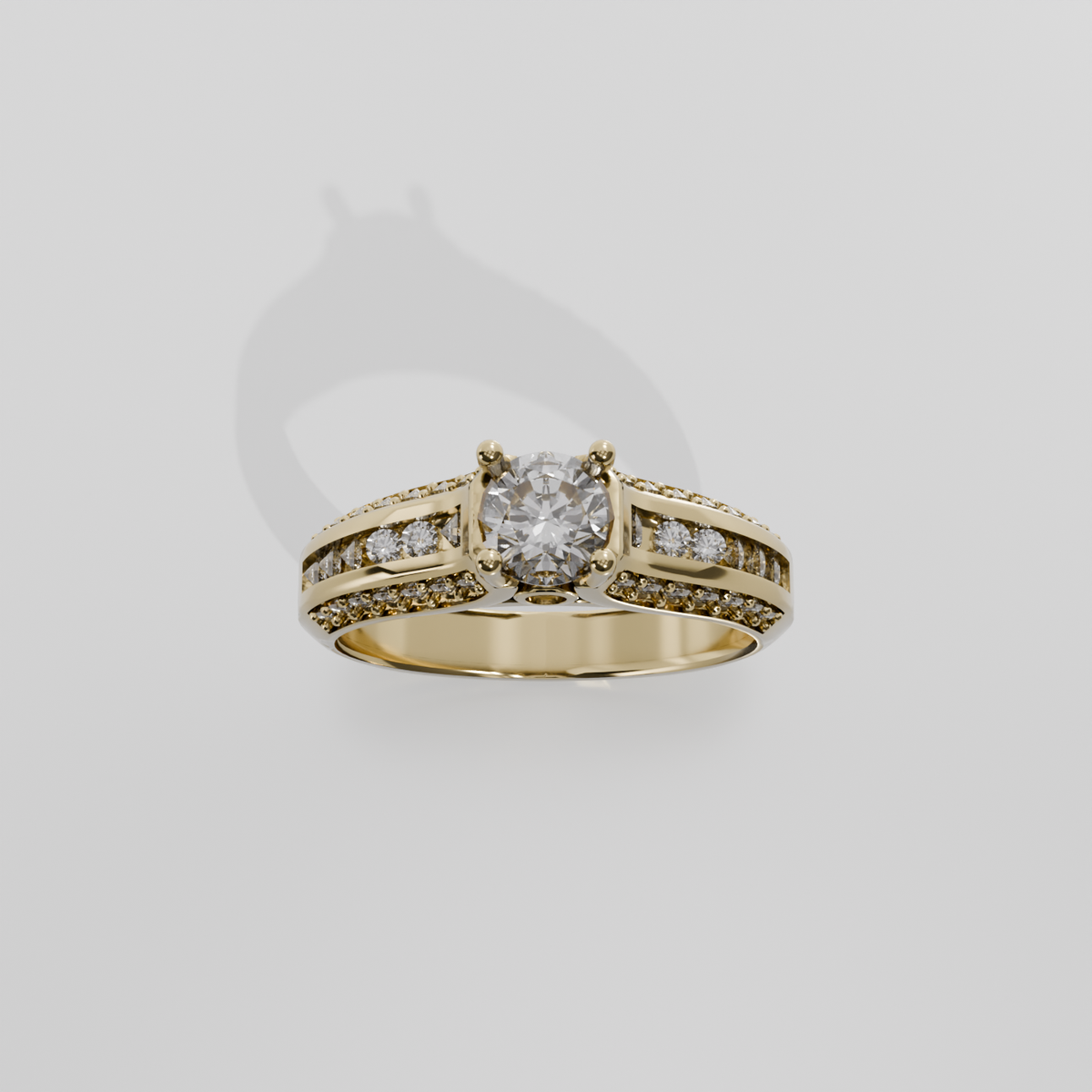 PENDING-STORM-TITLE Cathedral Engagement Ring - Yellow - Hero
