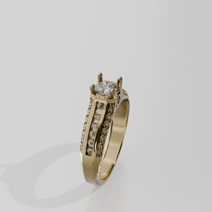 PENDING-STORM-TITLE Cathedral Engagement Ring - Yellow - Left