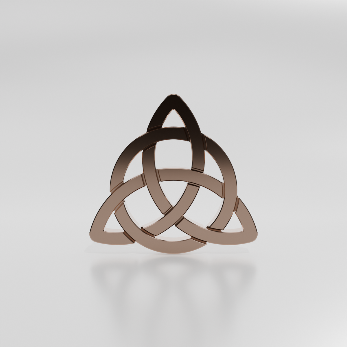 Celtic knot pendant, rose gold, front