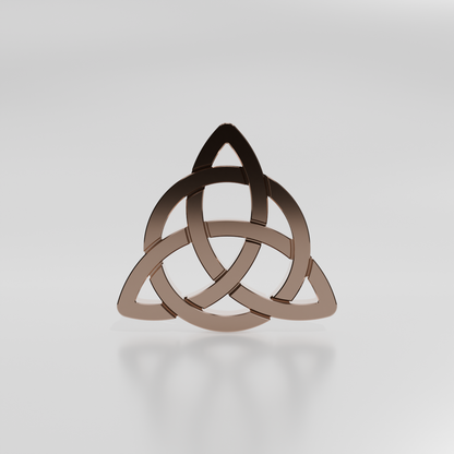 Celtic knot pendant, rose gold, front