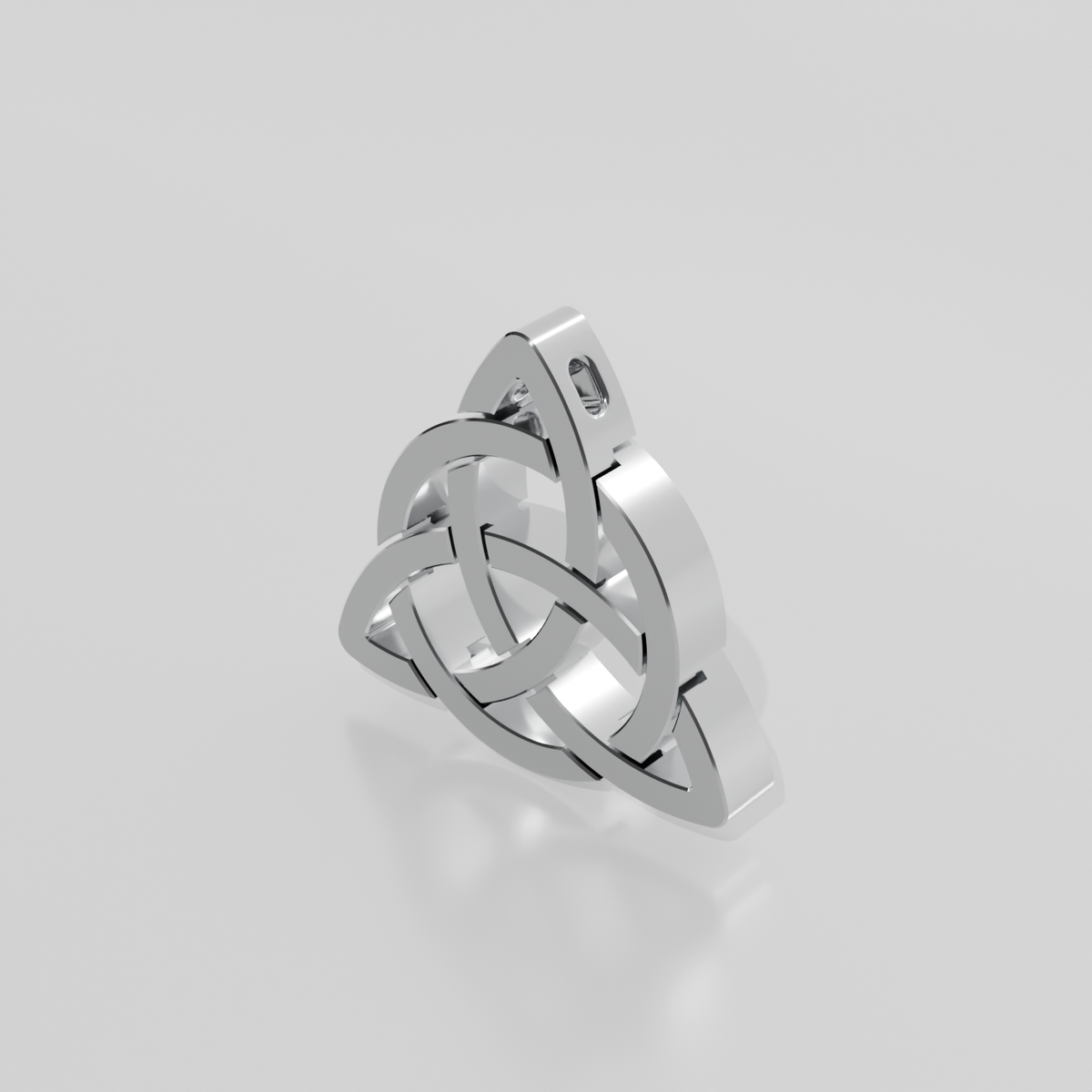 Celtic knot pendant, white gold, right