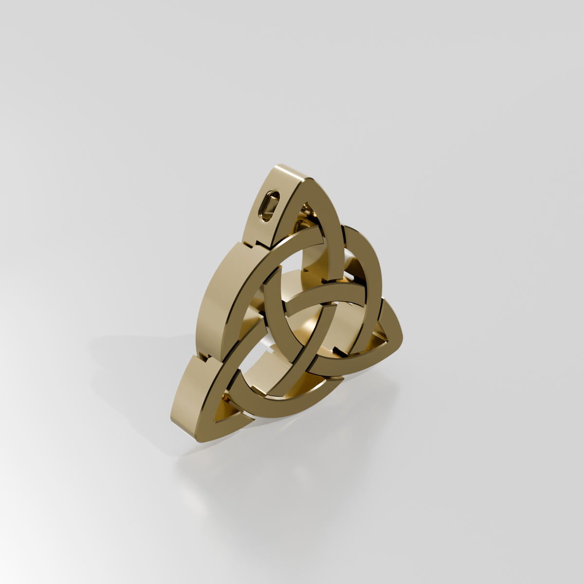 Celtic knot pendant, yellow gold, left