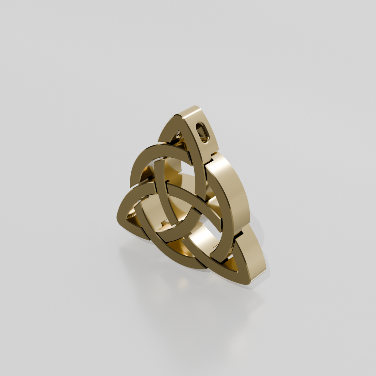 Celtic knot pendant, yellow gold, right