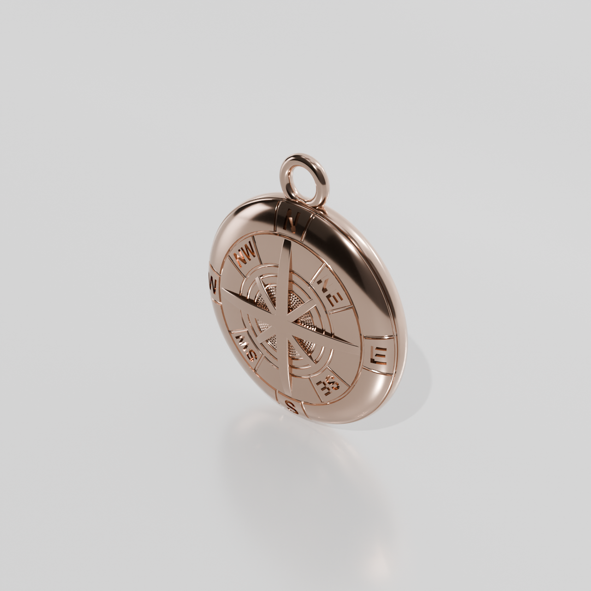 Compass pendant, rose gold, right