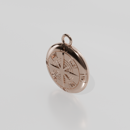 Compass pendant, rose gold, right