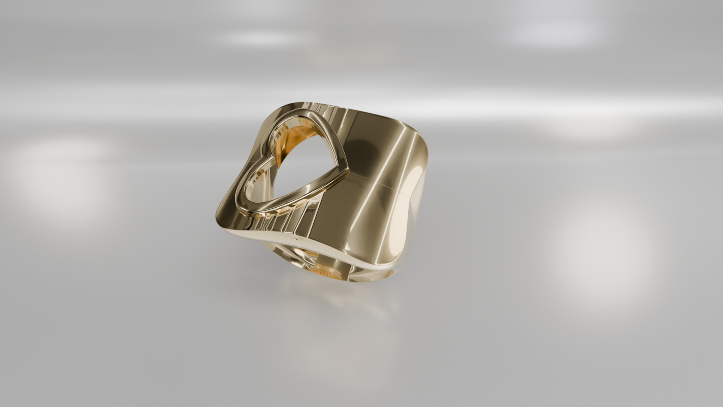 Modern Minimalist Heart Ring