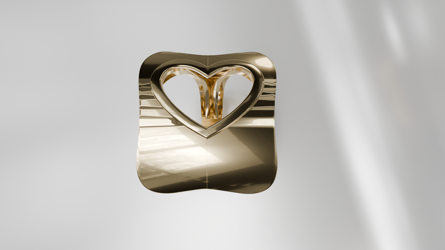 Modern Minimalist Heart Ring